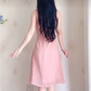 Sweet Cowl Neck Pink Homecoming Dress Chiffon A-Line Birthday Dress C8217