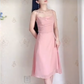 Sweet Cowl Neck Pink Homecoming Dress Chiffon A-Line Birthday Dress C8217