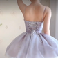 Classical Light Purple Homecoming Dress Detachable Straps A-Line Birthday Dress C8218