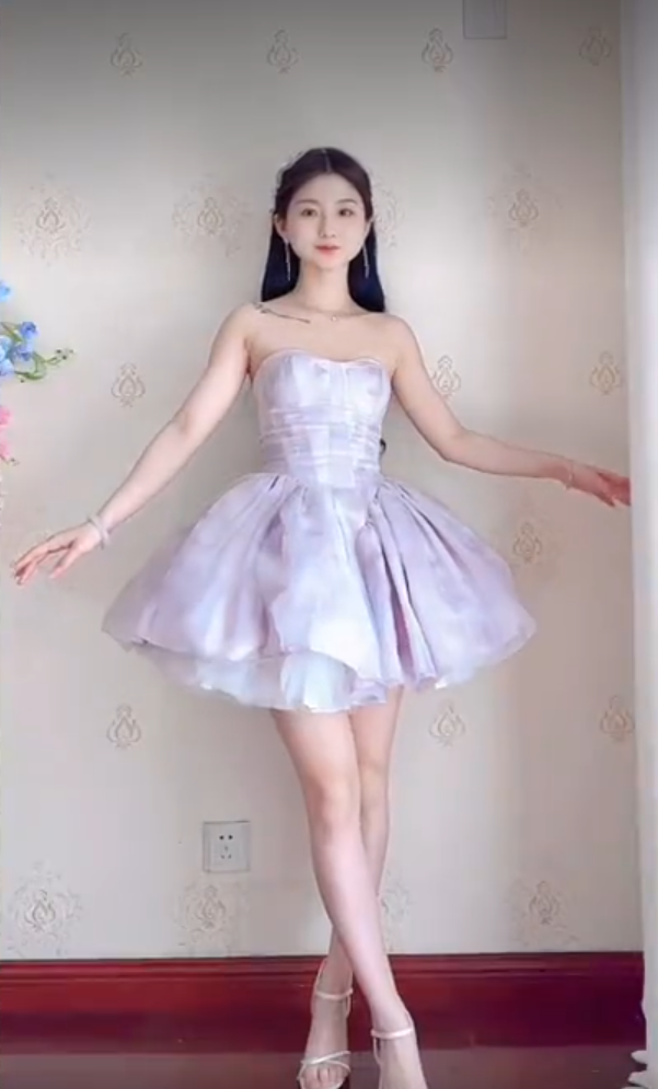 Classical Light Purple Homecoming Dress Detachable Straps A-Line Birthday Dress C8218