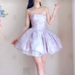 Classical Light Purple Homecoming Dress Detachable Straps A-Line Birthday Dress C8218