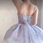 Classical Light Purple Homecoming Dress Detachable Straps A-Line Birthday Dress C8218