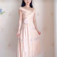 Robe de bal de princesse bustier à volants en satin long, robe de soirée C8117