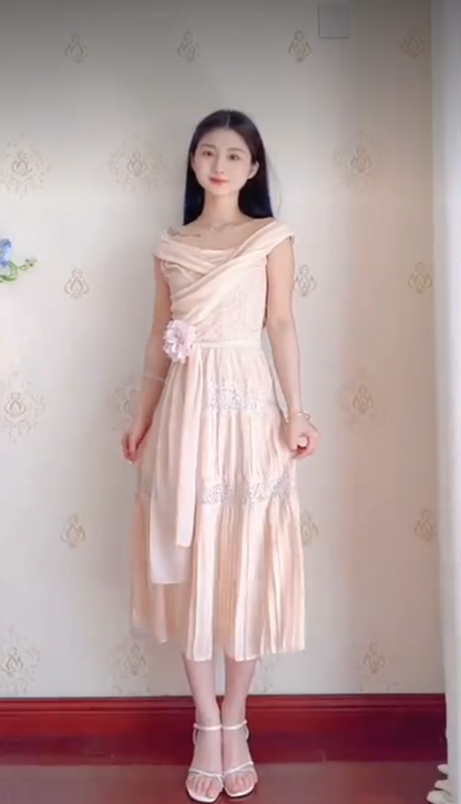 Robe de bal de princesse bustier à volants en satin long, robe de soirée C8117