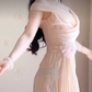 Robe de bal de princesse bustier à volants en satin long, robe de soirée C8117