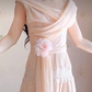 Robe de bal de princesse bustier à volants en satin long, robe de soirée C8117