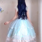 Sleek Square Neck Blue Homecoming Dress Ruffles Bows Lace A-Line Birthday Dress C8220