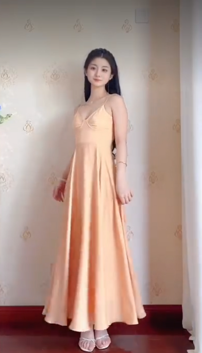 Robe de bal de princesse bustier à volants en satin long, robe de soirée C8117