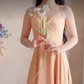 Robe de bal de princesse bustier à volants en satin long, robe de soirée C8117
