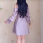 Fashion Purple Homecoming Dress Long Sleeve Ruffles A-Line Birthday Dress C8223