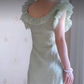 Romantic Jewel Neck Light Green Prom Dress Ruffles A-Line Evening Dress C8224