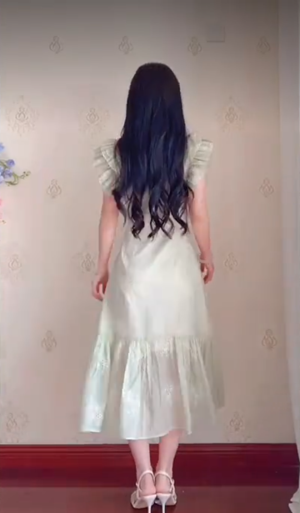 Romantic Jewel Neck Light Green Prom Dress Ruffles A-Line Evening Dress C8224