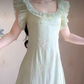 Romantic Jewel Neck Light Green Prom Dress Ruffles A-Line Evening Dress C8224