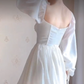 Elegant White Prom Dress Chiffon A-Line Evening Dress C8225