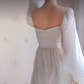 Elegant White Prom Dress Chiffon A-Line Evening Dress C8225