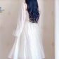 Elegant White Prom Dress Chiffon A-Line Evening Dress C8225