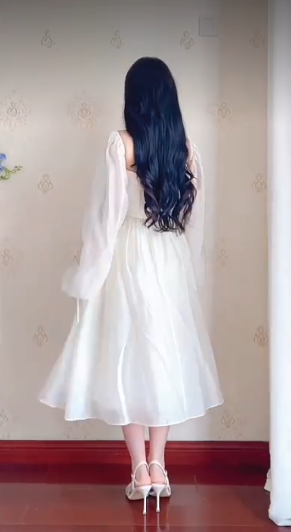 Elegant White Prom Dress Chiffon A-Line Evening Dress C8225