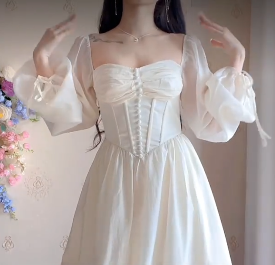 Elegant White Prom Dress Chiffon A-Line Evening Dress C8225