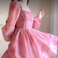 Mini robe de soirée en satin, sans bretelles, sans manches, ligne a, simple, C899