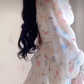 Unique Floral Homecoming Dress Long Sleeve Tiered A-Line Birthday Dress C8227