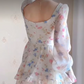 Unique Floral Homecoming Dress Long Sleeve Tiered A-Line Birthday Dress C8227