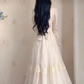 Robe de bal de princesse bustier à volants en satin long, robe de soirée C8117