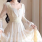 Robe de bal de princesse bustier à volants en satin long, robe de soirée C8117