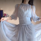 Flowy Blue Prom Dress Chiffon A-Line Evening Dress C8229