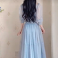 Flowy Blue Prom Dress Chiffon A-Line Evening Dress C8229