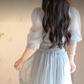 Flowy Blue Prom Dress Chiffon A-Line Evening Dress C8229
