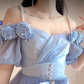 Robe de bal de princesse bustier à volants en satin long, robe de soirée C8117