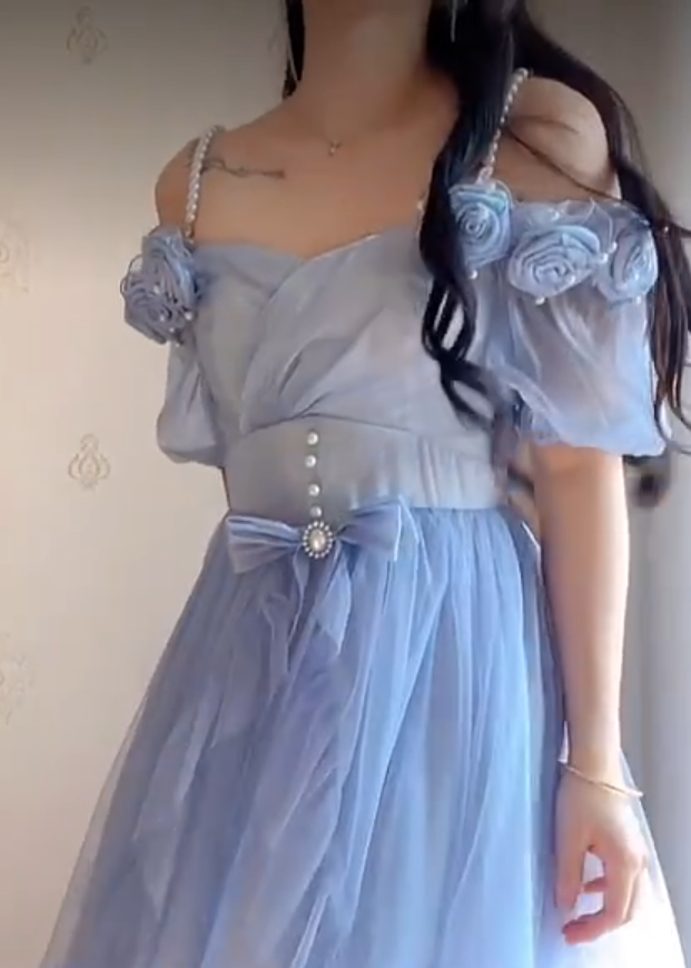 Robe de bal de princesse bustier à volants en satin long, robe de soirée C8117