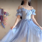 Robe de bal de princesse bustier à volants en satin long, robe de soirée C8117