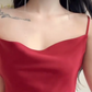 Mini robe de soirée en satin, sans bretelles, sans manches, ligne a, simple, C899