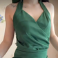 Robe de bal de princesse bustier à volants en satin long, robe de soirée C8117
