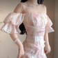 Robe de bal de princesse bustier à volants en satin long, robe de soirée C8117