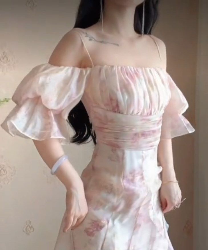 Robe de bal de princesse bustier à volants en satin long, robe de soirée C8117