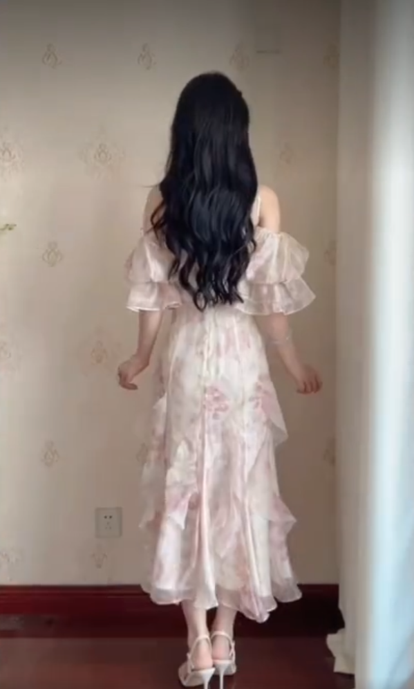 Robe de bal de princesse bustier à volants en satin long, robe de soirée C8117