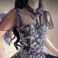 Mini robe de soirée en satin, sans bretelles, sans manches, ligne a, simple, C899