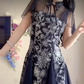 Mini robe de soirée en satin, sans bretelles, sans manches, ligne a, simple, C899