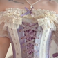 Robe de bal de princesse bustier à volants en satin long, robe de soirée C8117