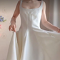 Robe de bal de princesse bustier à volants en satin long, robe de soirée C8117