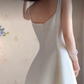 Robe de bal de princesse bustier à volants en satin long, robe de soirée C8117