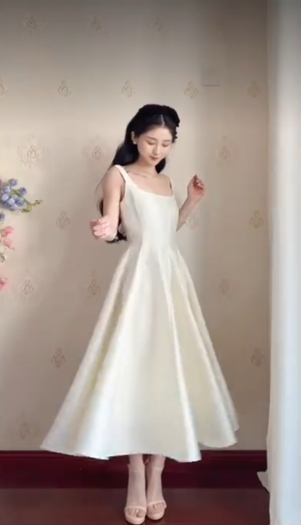 Robe de bal de princesse bustier à volants en satin long, robe de soirée C8117