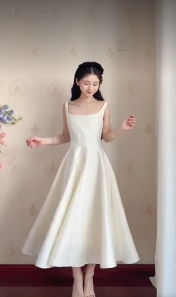 Robe de bal de princesse bustier à volants en satin long, robe de soirée C8117