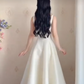 Robe de bal de princesse bustier à volants en satin long, robe de soirée C8117