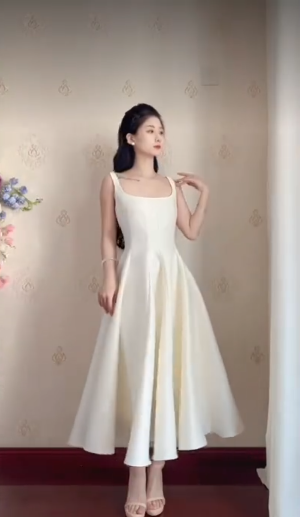 Robe de bal de princesse bustier à volants en satin long, robe de soirée C8117