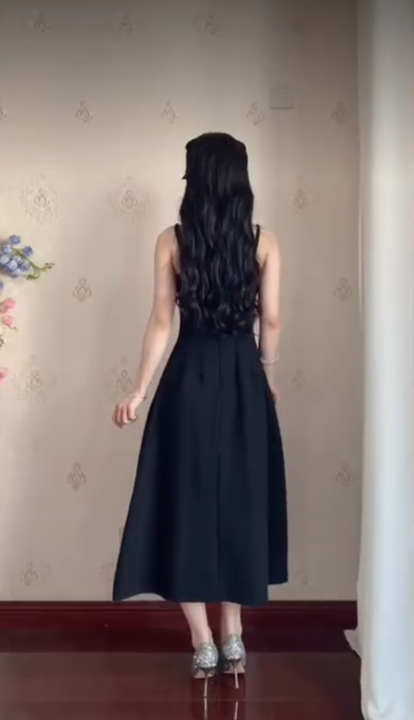 Robe de bal de princesse bustier à volants en satin long, robe de soirée C8117