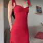 Mini robe de soirée en satin, sans bretelles, sans manches, ligne a, simple, C899