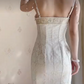 Charming Beading Ivory Prom Dress Spaghetti Straps Mermaid Evening Dress C8250
